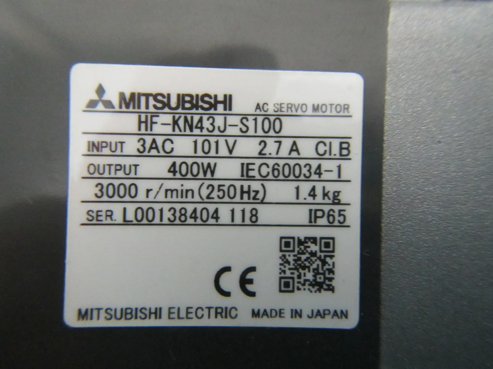 Mitsubishi HF-KN43J-S100 AC servo motor Detail Image - ASKINDEX Korea