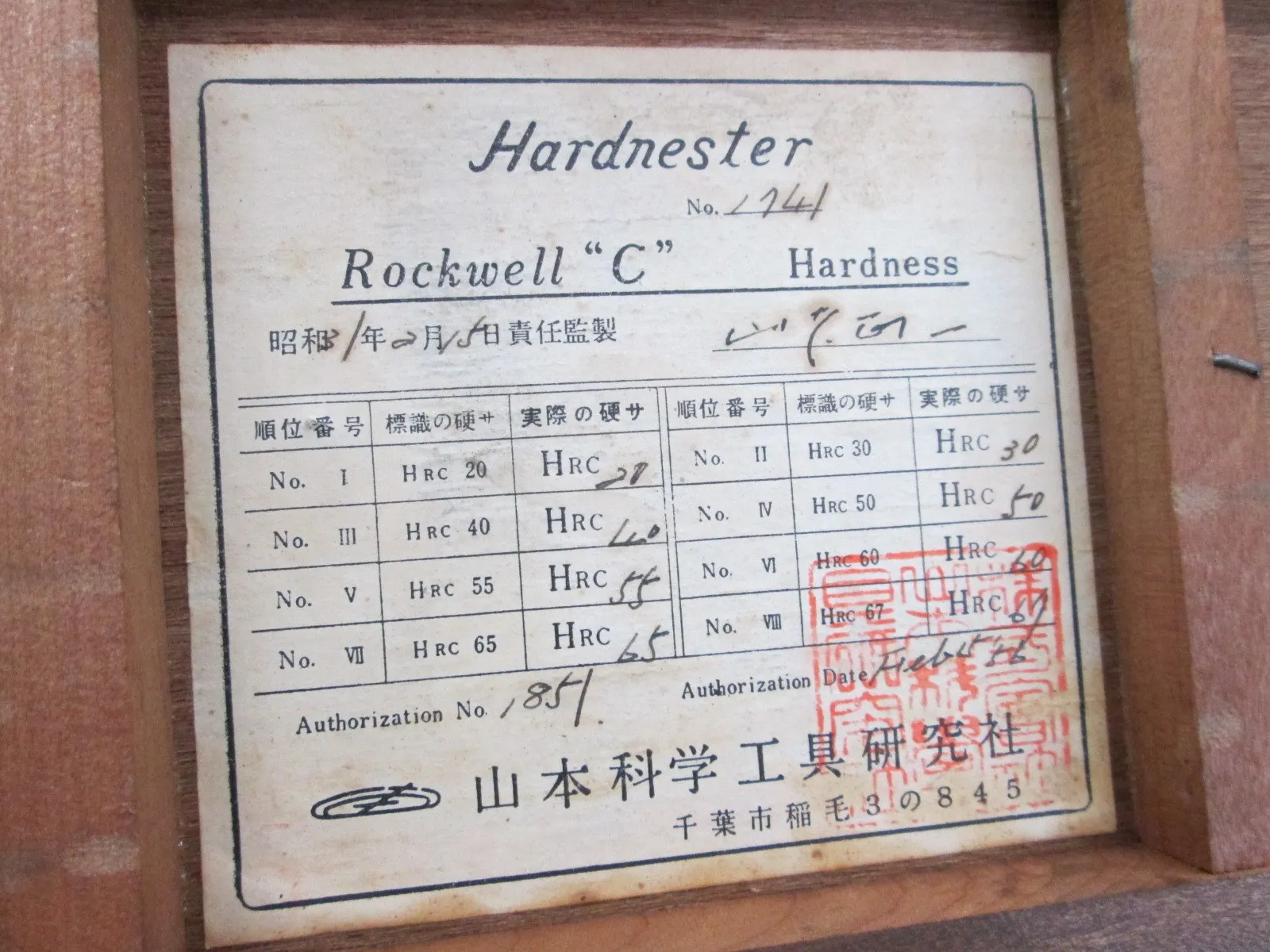 야마모토 과학 도구 연구소 Hardnester No,1741 경도 테스트 야스리 상세 이미지 - ASKINDEX 코리아