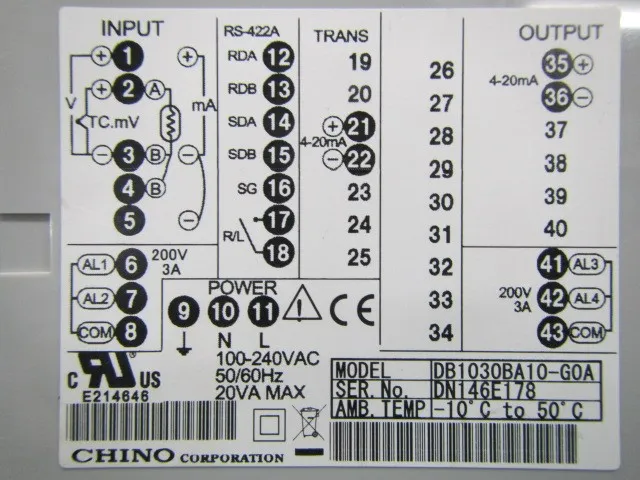 치노 DB1030BA10-GOA 온도 컨트롤러 상세 이미지 - ASKINDEX 코리아