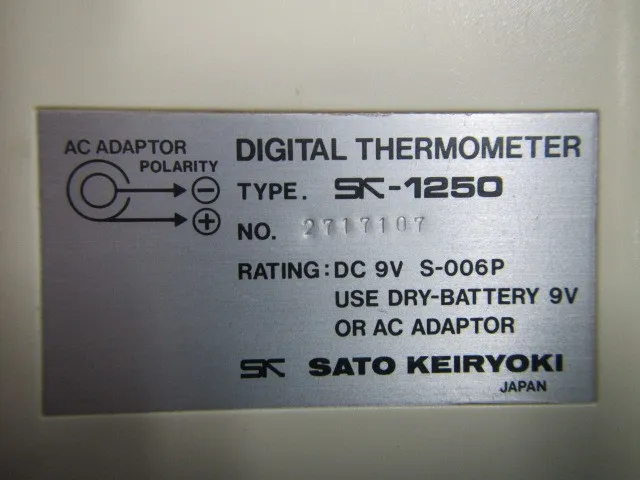 Sato Measuring Instrument Manufacturing Co., Ltd. SK-1250 Thermometer (digital) Detail Image - ASKINDEX Korea
