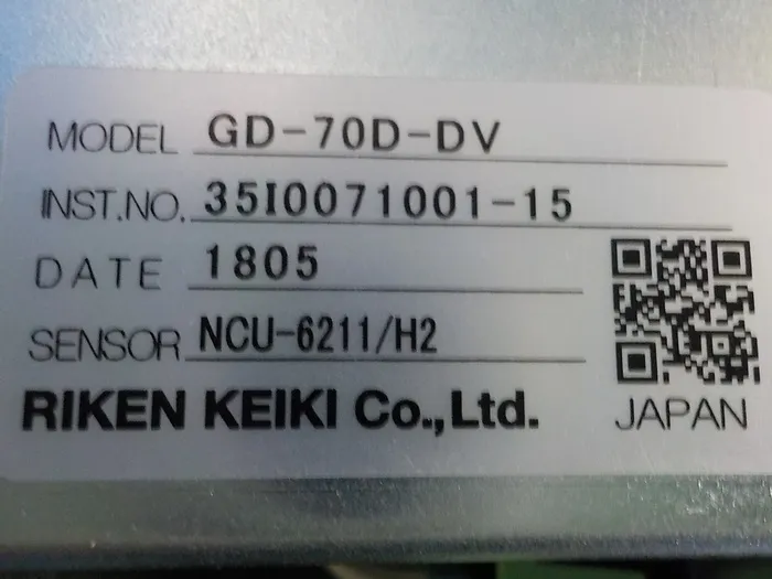 Riken Keiki GD-70D-DV Gas detector Detail Image - ASKINDEX Korea