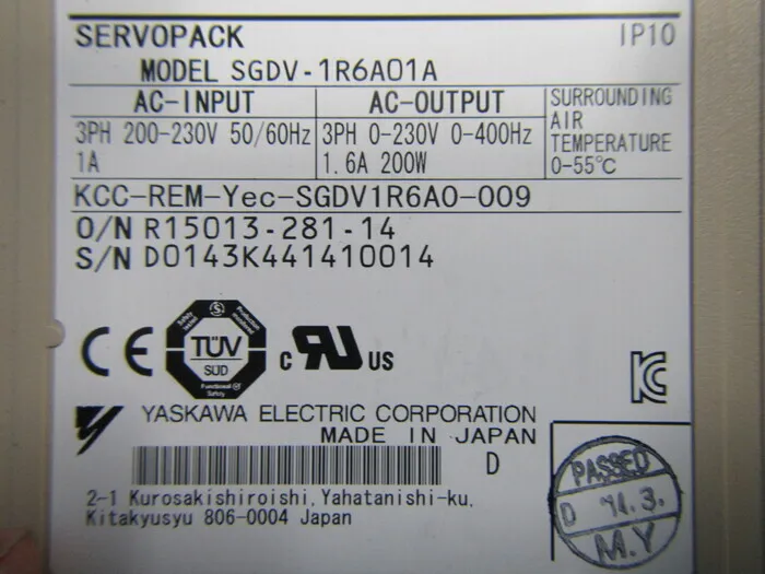 야스카와 전기 SGDV-1R6A01A 서보 드라이버 상세 이미지 - ASKINDEX 코리아