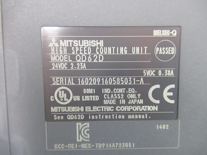 미쓰비시 전기 QD62D 시퀀서 (PLC) (고속 카운터 유닛) 상세 이미지 - ASKINDEX 코리아