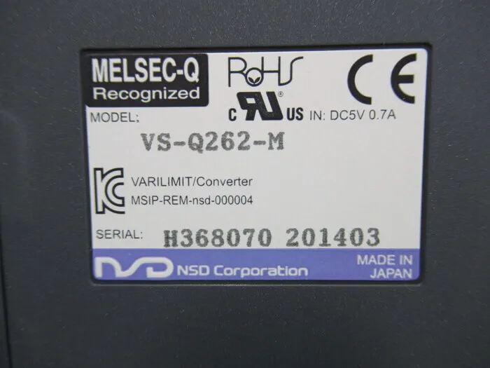 에누에스디 VS-Q262-M 시퀀서 (PLC) (위치 결정 컨트롤러) 상세 이미지 - ASKINDEX 코리아