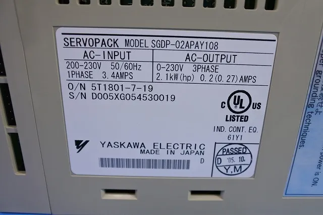 야스카와 전기 SGDP-02APAY108 서보 앰프 (서보 팩) 상세 이미지 - ASKINDEX 코리아