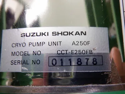 Suzuki Trading House A250F（CCT-E250FB） Cryopump Detail Image - ASKINDEX Korea