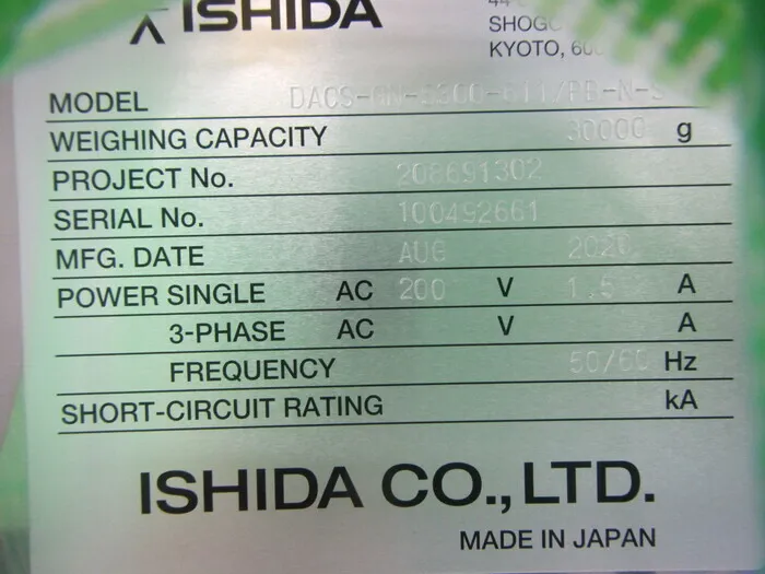 Ishida DSCA-GN-S300-611/PB-N-S Weight Checker Detail Image - ASKINDEX Korea