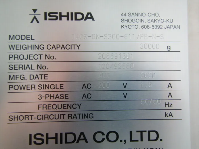 Ishida DSCA-GN-S300-611/PB-N-S Weight Checker Detail Image - ASKINDEX Korea