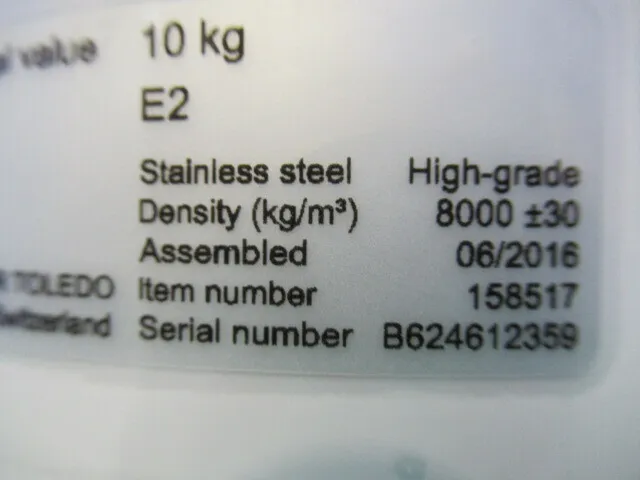 METTLER TOLEDO E2級 10kg Weights (knob-type weights) Detail Image - ASKINDEX Korea