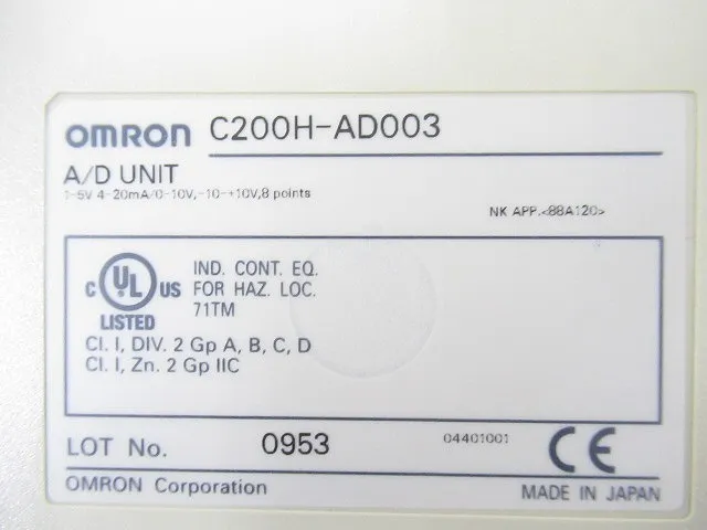 오므론 C200H-AD003 PLC(A/D 변환 유닛) 상세 이미지 - ASKINDEX 코리아