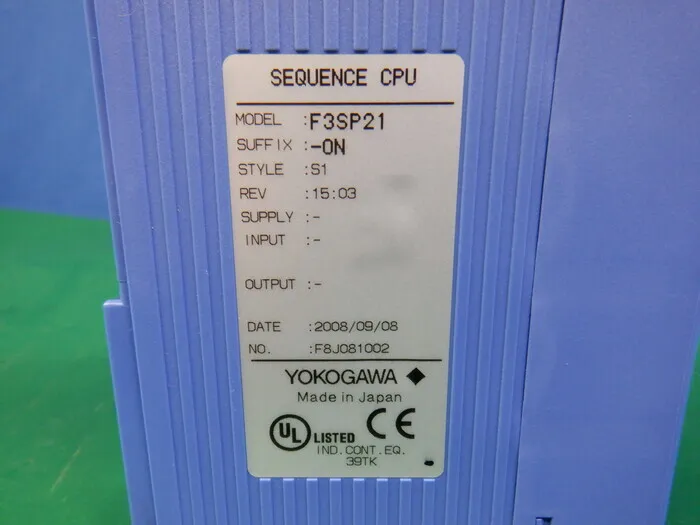 요코가와 전기 F3SP21-0N 시퀀서(PLC) CPU 모듈 상세 이미지 - ASKINDEX 코리아