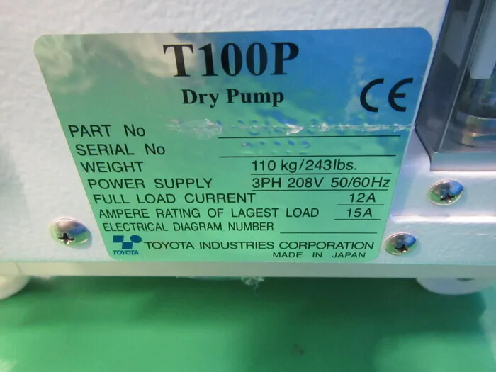 Toyota T100P Dry Pump Detail Image - ASKINDEX Korea