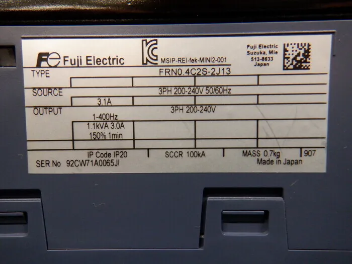 Fuji Electric FRN0.4C2S-2J13 inverter Detail Image - ASKINDEX Korea