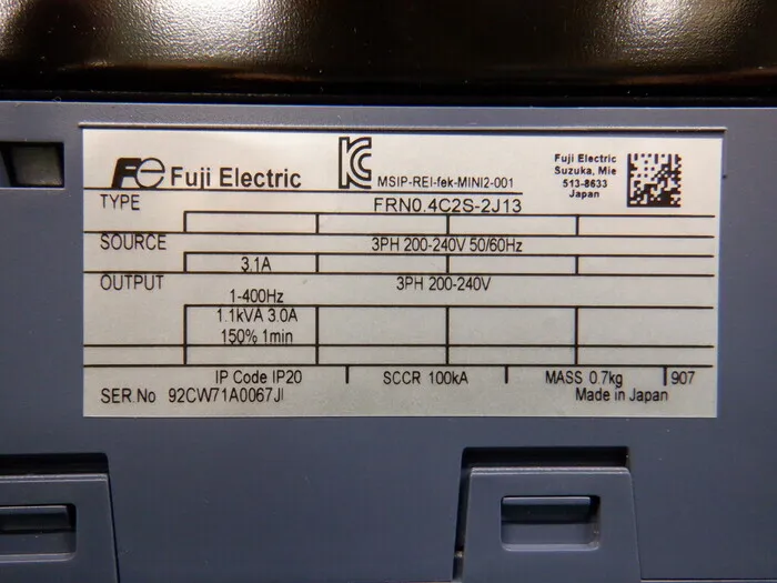 Fuji Electric FRN0.4C2S-2J13 inverter Detail Image - ASKINDEX Korea