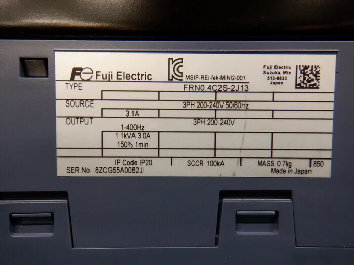 Fuji Electric FRN0.4C2S-2J13 inverter Detail Image - ASKINDEX Korea