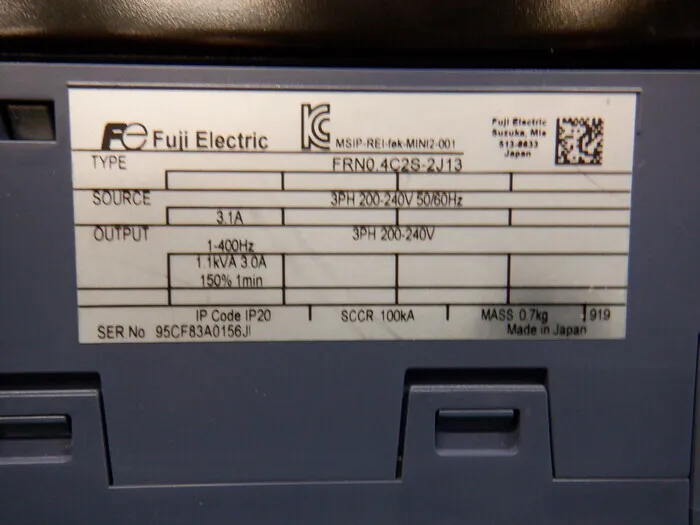 Fuji Electric FRN0.4C2S-2J13 inverter Detail Image - ASKINDEX Korea