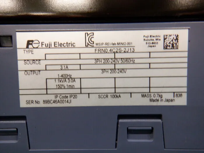 Fuji Electric FRN0.4C2S-2J13 inverter Detail Image - ASKINDEX Korea