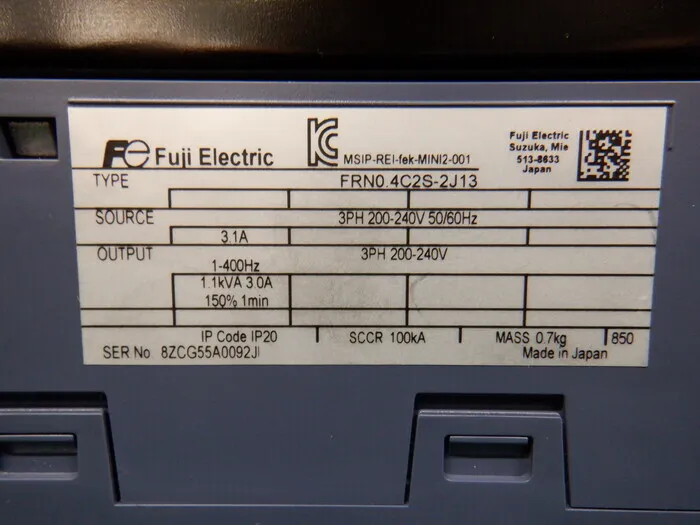 Fuji Electric FRN0.4C2S-2J13 inverter Detail Image - ASKINDEX Korea