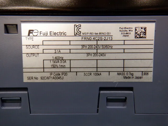 Fuji Electric FRN0.4C2S-2J13 inverter Detail Image - ASKINDEX Korea
