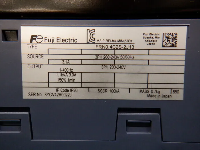 Fuji Electric FRN0.4C2S-2J13 inverter Detail Image - ASKINDEX Korea