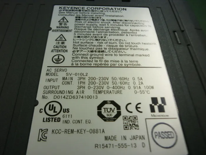 Keyence SV-010L2 AC Servo System Detail Image - ASKINDEX Korea