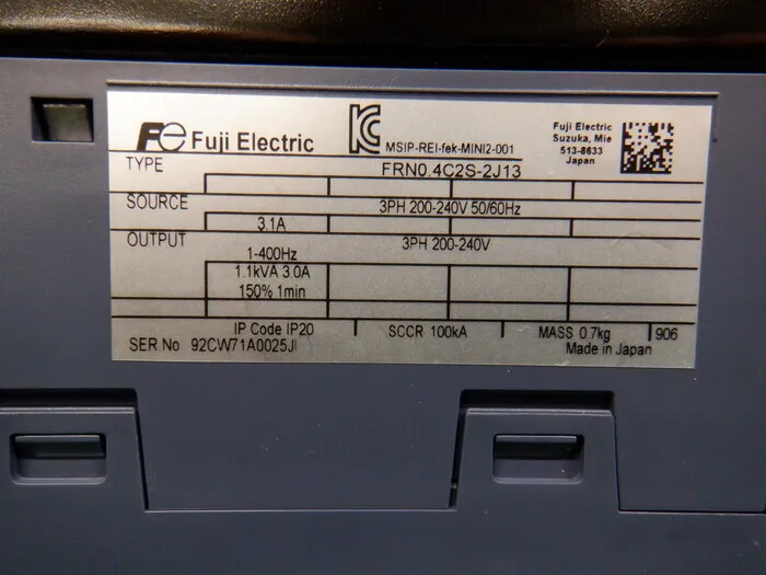 Fuji Electric FRN0.4C2S-2J13 inverter Detail Image - ASKINDEX Korea