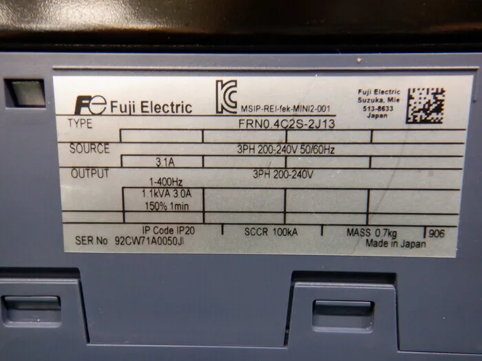 Fuji Electric FRN0.4C2S-2J13 inverter Detail Image - ASKINDEX Korea