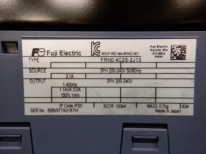 Fuji Electric FRN0.4C2S-2J13 inverter Detail Image - ASKINDEX Korea