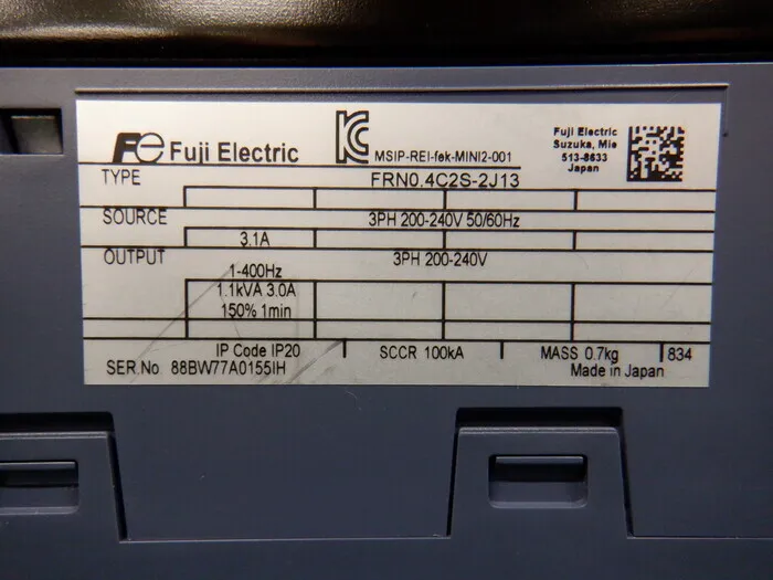 Fuji Electric FRN0.4C2S-2J13 inverter Detail Image - ASKINDEX Korea