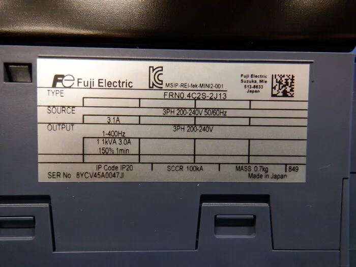 Fuji Electric FRN0.4C2S-2J13 inverter Detail Image - ASKINDEX Korea