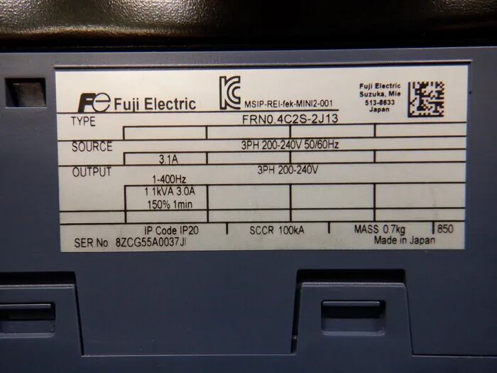Fuji Electric FRN0.4C2S-2J13 inverter Detail Image - ASKINDEX Korea
