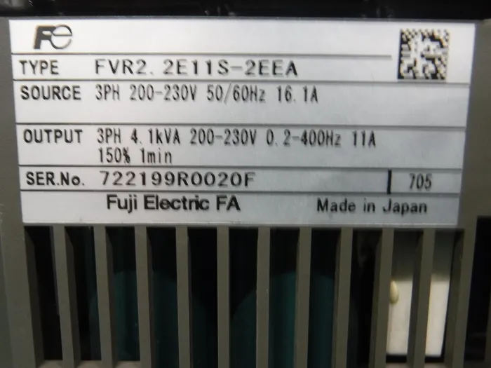 후지 전기 FVR2.2E11S-2EEA 인버터 상세 이미지 - ASKINDEX 코리아