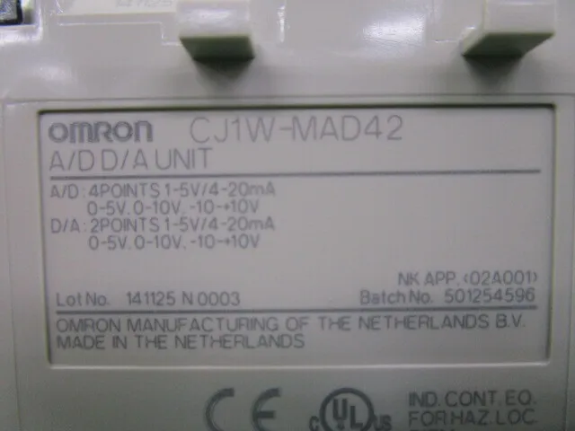 Omron CJ1W-MAD42 Sequencer (analog input/output unit) Detail Image - ASKINDEX Korea