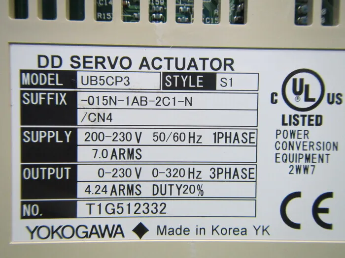 요코가와 전기 UB5CP3-015N-1AB-2C1-N/CN4 DD 서보 드라이버 상세 이미지 - ASKINDEX 코리아
