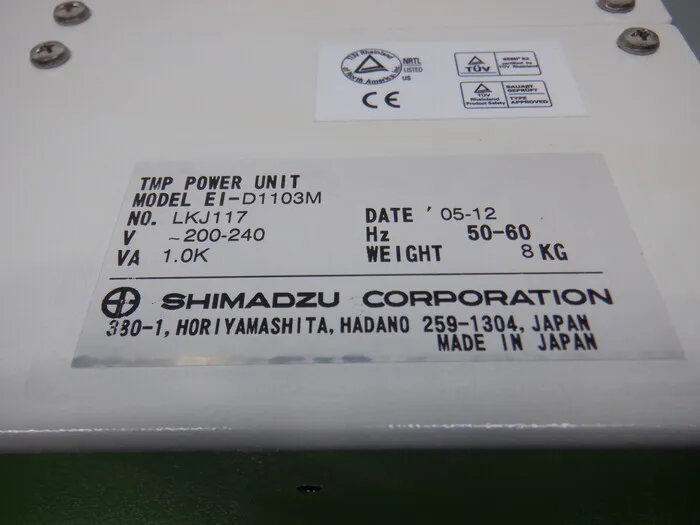 시마즈 제작소 EI-D1103M 터보 분자 펌프 컨트롤러 상세 이미지 - ASKINDEX 코리아