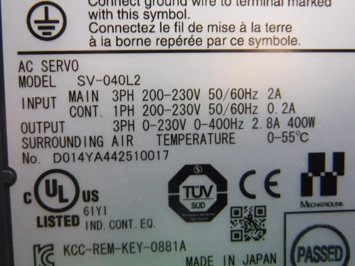 Keyence SV-040L2 AC 서보 드라이버 상세 이미지 - ASKINDEX 코리아