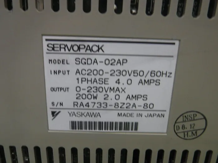 야스카와 전기 SGDA-02AP 서보팩 상세 이미지 - ASKINDEX 코리아