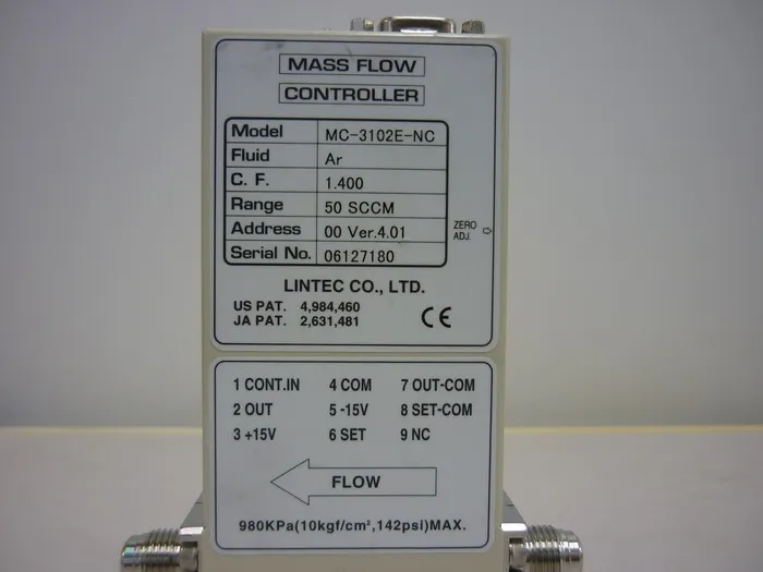 Lintech MC-3102E-NC Mass flow controller Detail Image - ASKINDEX Korea