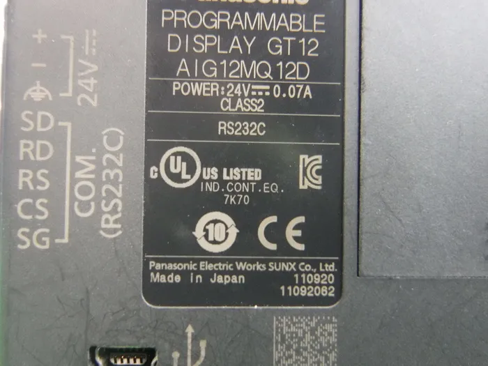 파나소닉 AIG12MQ12D 터치 패널 상세 이미지 - ASKINDEX 코리아