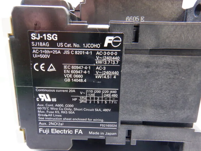 Fuji Electric SJ-1SG(SJ18AG) Electromagnetic contacter Detail Image - ASKINDEX Korea