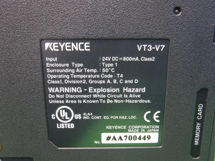 Keyence VT3-V7 터치 패널 상세 이미지 - ASKINDEX 코리아