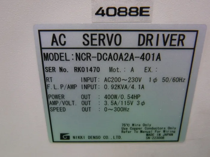 CKD Nisshin Electric NCR-DCA0A2A-401A AC servo driver Detail Image - ASKINDEX Korea
