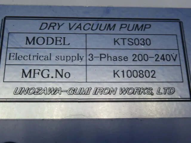 Nozawa KTS030 Dry vacuum pump Detail Image - ASKINDEX Korea