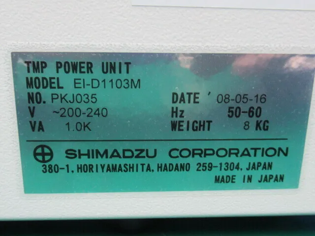 Shimadzu Manufacturing Office EI-D1103M Turbo molecular pump controller Detail Image - ASKINDEX Korea