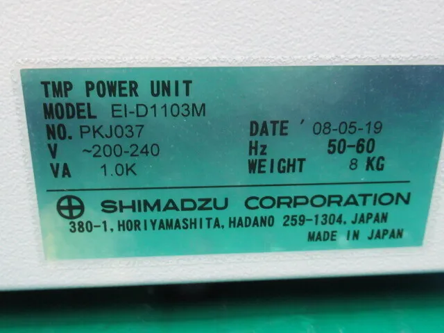 Shimadzu Manufacturing Office EI-D1103M Turbo molecular pump controller Detail Image - ASKINDEX Korea