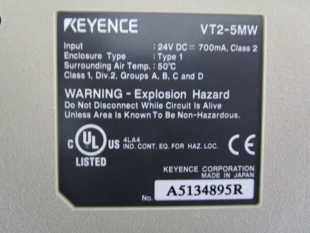 Keyence VT2-5MW 터치 패널 상세 이미지 - ASKINDEX 코리아