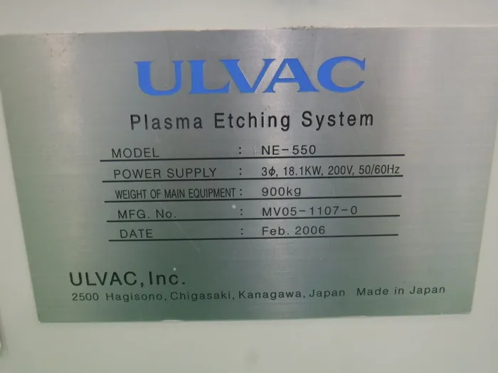 ULVAC NE-550 Etching Equipment Detail Image - ASKINDEX Korea