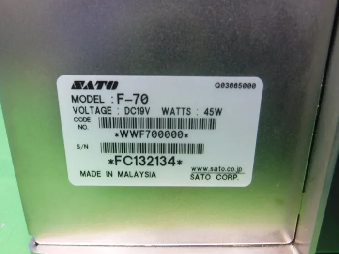 Sato F-70 Label peeling Detail Image - ASKINDEX Korea