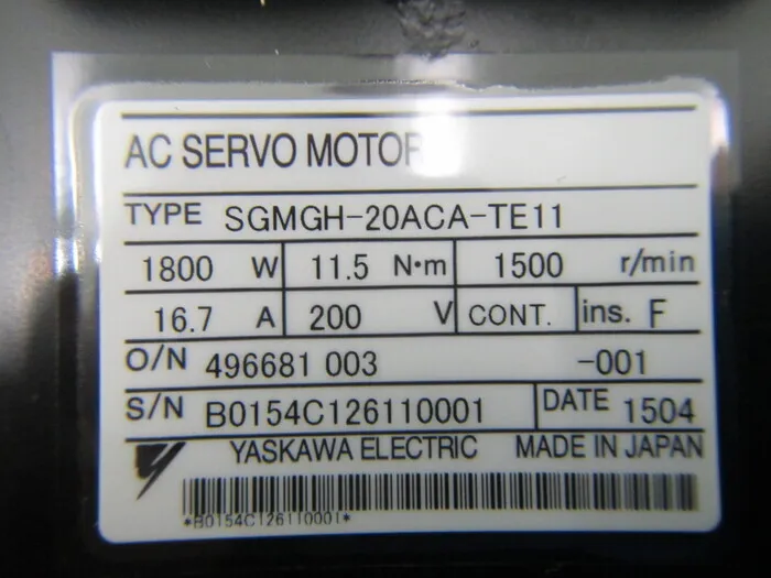 야스카와 전기 SGMGH-20ACA-TE11 AC 서보 모터 상세 이미지 - ASKINDEX 코리아