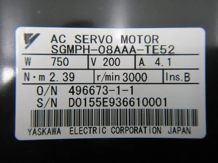 야스카와 전기 SGMPH-08AAA-TE52 AC 서보 모터 상세 이미지 - ASKINDEX 코리아
